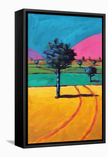 Towards Castlemorton, 2021 (acrylic on paper)-Paul Powis-Framed Stretched Canvas