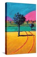 Towards Castlemorton, 2021 (acrylic on paper)-Paul Powis-Stretched Canvas