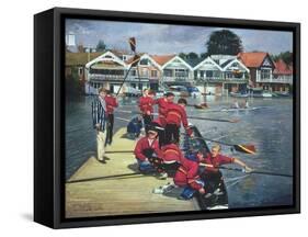 Towards the Boathouses, Henley, 1997-Timothy Easton-Framed Stretched Canvas