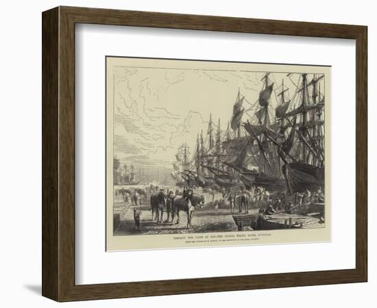 Towards the Close of Day, the Canada Timber Docks, Liverpool-R. Dudley-Framed Giclee Print