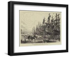 Towards the Close of Day, the Canada Timber Docks, Liverpool-R. Dudley-Framed Giclee Print