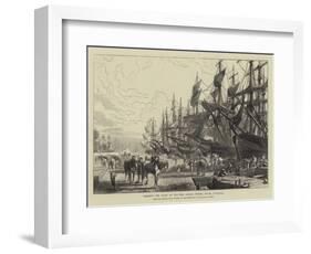 Towards the Close of Day, the Canada Timber Docks, Liverpool-R. Dudley-Framed Giclee Print