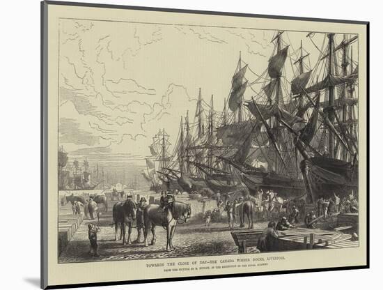 Towards the Close of Day, the Canada Timber Docks, Liverpool-R. Dudley-Mounted Giclee Print