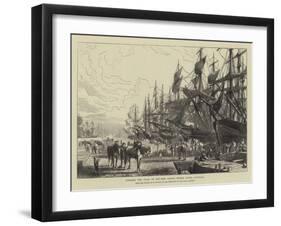 Towards the Close of Day, the Canada Timber Docks, Liverpool-R. Dudley-Framed Giclee Print