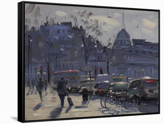 Towards Trafalgar Square from St-Martin-In-The-Fields-Tom Hughes-Framed Stretched Canvas