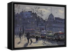 Towards Trafalgar Square from St-Martin-In-The-Fields-Tom Hughes-Framed Stretched Canvas