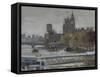 Towards Westminster from Embankment, April-Tom Hughes-Framed Stretched Canvas