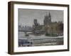 Towards Westminster from Embankment, April-Tom Hughes-Framed Giclee Print