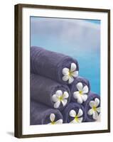 Towels on the Swimming Pool, Maldives, Indian Ocean-Papadopoulos Sakis-Framed Photographic Print