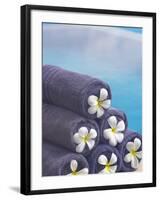Towels on the Swimming Pool, Maldives, Indian Ocean-Papadopoulos Sakis-Framed Photographic Print
