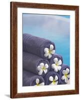 Towels on the Swimming Pool, Maldives, Indian Ocean-Papadopoulos Sakis-Framed Photographic Print