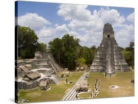 Tower 1, Mayan Ruins in the Gran Plaza, Tikal, Guatemala-Bill Bachmann-Stretched Canvas