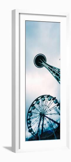 Tower and a Ferris Wheel, Space Needle, Seattle Center, Queen Anne Hill, Seattle, Washington State-null-Framed Photographic Print