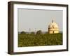Tower and Flags of Chateau Latour Vineyard in Pauillac, France-Per Karlsson-Framed Photographic Print