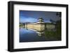 Tower and Moat of Hiroshima Castle at Dusk, Hiroshima, Hiroshima Prefecture, Japan-Ian Trower-Framed Photographic Print