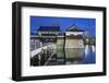 Tower and Moat of Hiroshima Castle at Dusk, Hiroshima, Hiroshima Prefecture, Japan-Ian Trower-Framed Photographic Print