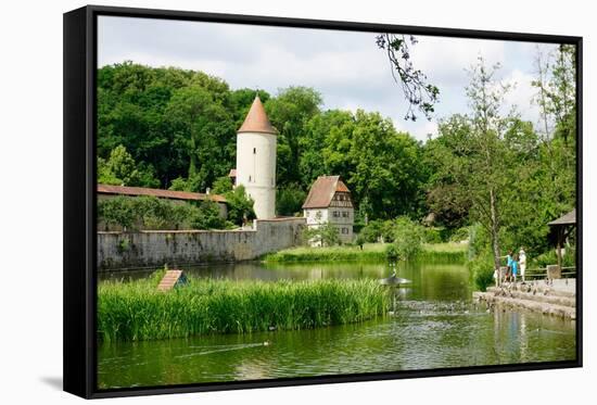 Tower and Old City Walls, Dinkelsbuhl, Romantic Road, Franconia, Bavaria, Germany, Europe-Robert Harding-Framed Stretched Canvas