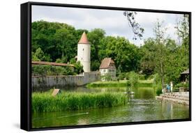 Tower and Old City Walls, Dinkelsbuhl, Romantic Road, Franconia, Bavaria, Germany, Europe-Robert Harding-Framed Stretched Canvas