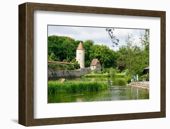 Tower and Old City Walls, Dinkelsbuhl, Romantic Road, Franconia, Bavaria, Germany, Europe-Robert Harding-Framed Photographic Print