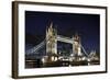 Tower Bridge across the Thames, at Night, London, England, Uk-Axel Schmies-Framed Photographic Print