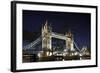 Tower Bridge across the Thames, at Night, London, England, Uk-Axel Schmies-Framed Photographic Print