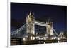 Tower Bridge across the Thames, at Night, London, England, Uk-Axel Schmies-Framed Photographic Print