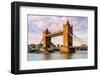 Tower Bridge and a London bus in the afternoon light, London-Ed Hasler-Framed Photographic Print