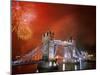 Tower Bridge and Fireworks, London, England-Steve Vidler-Mounted Photographic Print