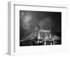Tower Bridge and Fireworks, London, England-Steve Vidler-Framed Photographic Print