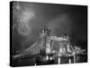 Tower Bridge and Fireworks, London, England-Steve Vidler-Stretched Canvas