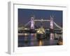 Tower Bridge and HMS Belfast on the River Thames at dusk, London, England, United Kingdom, Europe-Charles Bowman-Framed Photographic Print