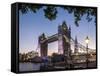 Tower Bridge and Shard at dusk, London, England, United Kingdom, Europe-Charles Bowman-Framed Stretched Canvas