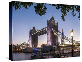 Tower Bridge and Shard at dusk, London, England, United Kingdom, Europe-Charles Bowman-Stretched Canvas