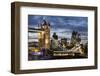 Tower Bridge and the City of London at Night, London, England, United Kingdom, Europe-Miles Ertman-Framed Photographic Print