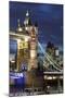 Tower Bridge and the Financial District at Night, London, England, United Kingdom, Europe-Miles Ertman-Mounted Photographic Print