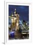 Tower Bridge and the Financial District at Night, London, England, United Kingdom, Europe-Miles Ertman-Framed Photographic Print