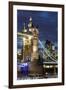 Tower Bridge and the Financial District at Night, London, England, United Kingdom, Europe-Miles Ertman-Framed Photographic Print