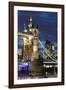 Tower Bridge and the Financial District at Night, London, England, United Kingdom, Europe-Miles Ertman-Framed Photographic Print