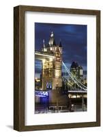 Tower Bridge and the Financial District at Night, London, England, United Kingdom, Europe-Miles Ertman-Framed Photographic Print