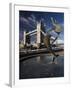 Tower Bridge and the Girl with a Dolphin Sculpture, London, England-Amanda Hall-Framed Photographic Print