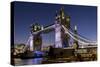 Tower Bridge and The Shard at dusk, London, England, United Kingdom, Europe-Charles Bowman-Stretched Canvas