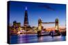 Tower Bridge and The Shard at sunset, London, England, United Kingdom, Europe-Ed Hasler-Stretched Canvas