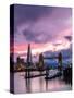 Tower Bridge and The Shard at sunset, London-Ed Hasler-Stretched Canvas