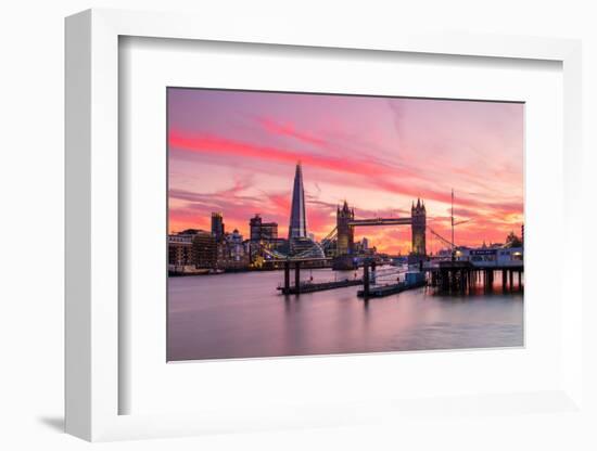 Tower Bridge and The Shard at sunset, London-Ed Hasler-Framed Photographic Print