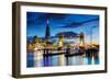 Tower Bridge and The Shard at sunset, London-Ed Hasler-Framed Photographic Print