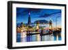 Tower Bridge and The Shard at sunset, London-Ed Hasler-Framed Photographic Print