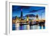 Tower Bridge and The Shard at sunset, London-Ed Hasler-Framed Photographic Print