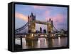 Tower Bridge at Dusk-Adrian Campfield-Framed Stretched Canvas