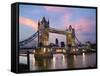 Tower Bridge at Dusk-Adrian Campfield-Framed Stretched Canvas