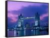 Tower Bridge at Night, London, Eng-Peter Adams-Framed Stretched Canvas